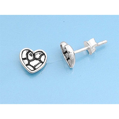 Sterling Silver Heart Small Stud Earrings