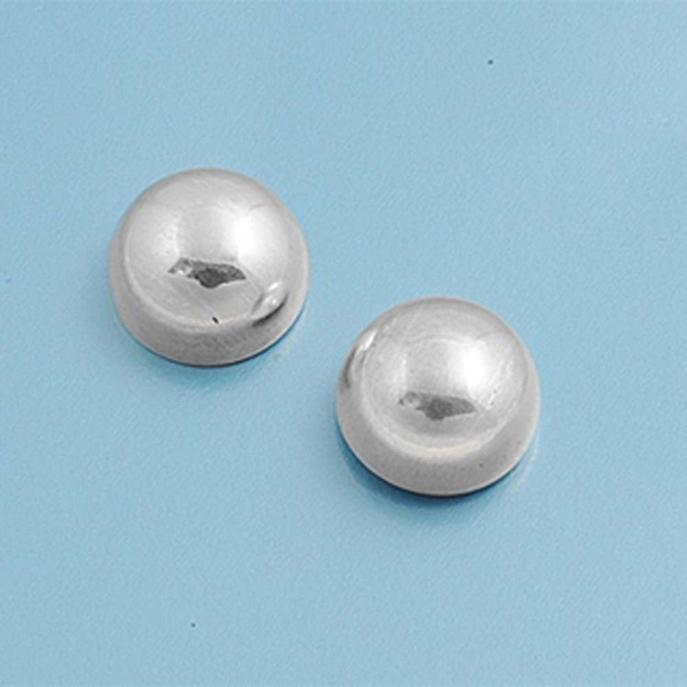 Sterling Silver Small Half Ball Stud Earrings with Friction Back PostAnd Height 10MM