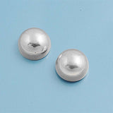 Sterling Silver Small Half Ball Stud Earrings with Friction Back PostAnd Height 10MM