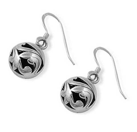 Sterling Silver Ball Shaped Plain EarringsAnd Earring Height 35 mm