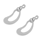 Sterling Silver Heart Shaped Plain EarringsAnd Earring Height 56 mm