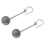 Sterling Silver Bali Spring Round Plain EarringsAnd Earring Height 40 mm