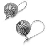 Sterling Silver Bali Round Shaped Plain EarringsAnd Earring Height 13 mm