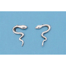 Load image into Gallery viewer, Sterling Silver Small Snake Stud Earrings with Friction Back PostAnd Height 10MM