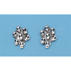 Sterling Silver Small Skull Earrings with Friction Back PostAnd Height 5MM