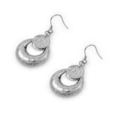 Sterling Silver Round Shaped Plain EarringsAnd Earring Height 23 mm