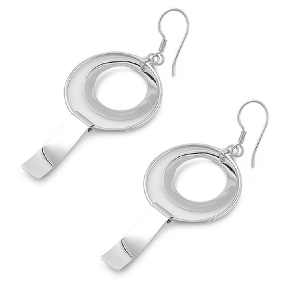 Sterling Silver Key Shaped Plain EarringsAnd Earring Height 43 mm