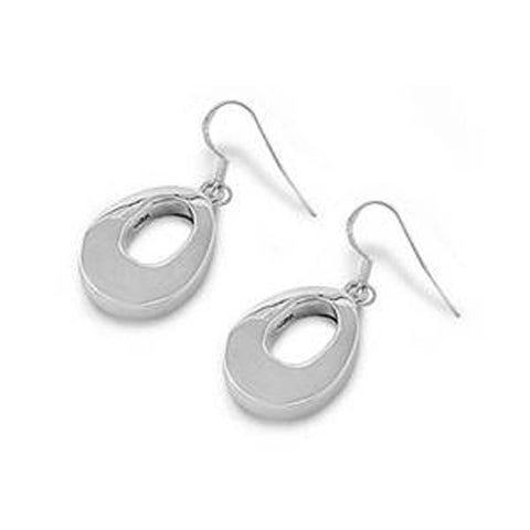 Sterling Silver Pear Shaped Plain EarringsAnd Earring Height 21 mm