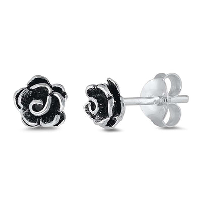Sterling Silver  Flower Small Stud Earrings