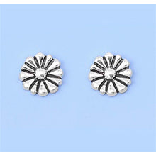 Load image into Gallery viewer, Sterling Silver Small Sunflower Stud Earrings with Friction Back PostAnd Height 6MM