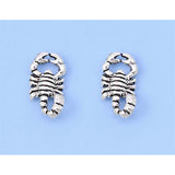 Sterling Silver Small Scorpion Stud Earrings with Friction Back PostAnd Height 9MM