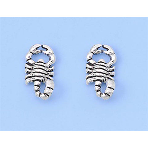 Sterling Silver Small Scorpion Stud Earrings with Friction Back PostAnd Height 9MM