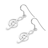 Sterling Silver Music Note Shaped Plain EarringsAnd Earring Height 27 mm