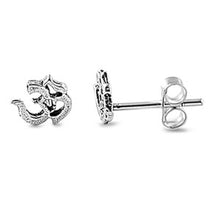 Load image into Gallery viewer, Sterling Silver Om Sign Shaped Small Celtic Stud EarringsAnd Earrings Height 6mm