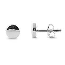 Load image into Gallery viewer, Sterling Silver Small Round Stud Earrings with Friction Back PostAnd Height 6MM