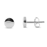 Sterling Silver Small Round Stud Earrings with Friction Back PostAnd Height 6MM