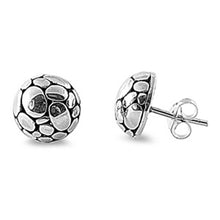 Load image into Gallery viewer, Sterling Silver Small Round Stud Earrings with Friction Back PostAnd Height 10MM