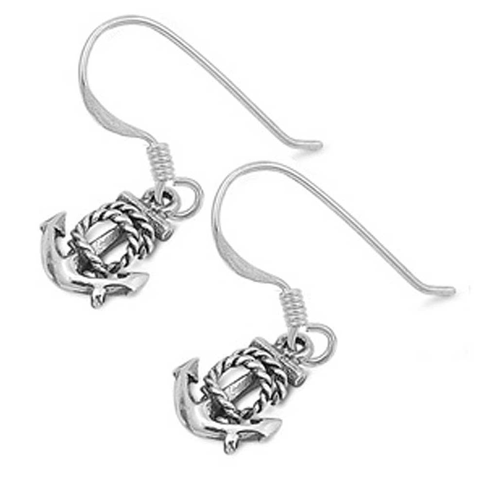 Sterling Silver Anchor Shaped Plain EarringsAnd Earring Height 12 mm