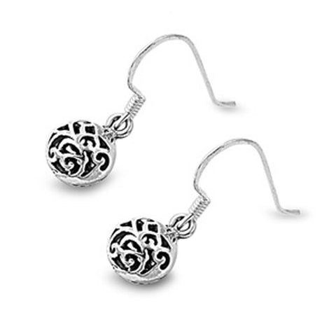 Sterling Silver Celtic Round Shaped Plain EarringsAnd Earring Height 8 mm