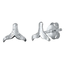 Load image into Gallery viewer, Sterling Silver Whale Tail Small Stud Earrings