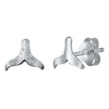 Sterling Silver Whale Tail Small Stud Earrings