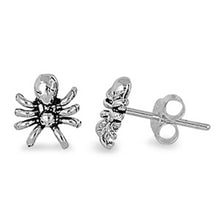 Load image into Gallery viewer, Sterling Silver Small Spider Stud Earrings with Friction Back PostAnd Height 8MM