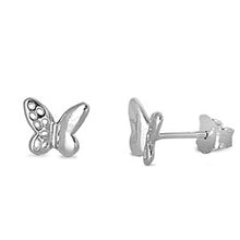 Load image into Gallery viewer, Sterling Silver Butterfly Shaped Small Stud Earrings