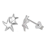 Sterling Silver Starfish Shaped Small Stud EarringsAnd Earrings Height 9mm