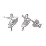 Sterling Silver Ballerina Designed Small Stud EarringsAnd Earrings Height 9mm