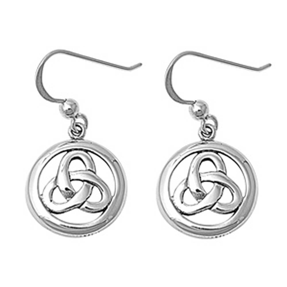 Sterling Silver Infinity Celtic Design Shaped Plain EarringsAnd Earring Height 18 mm