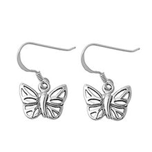 Load image into Gallery viewer, Sterling Silver Butterfly Shaped Plain EarringsAnd Earring Height 11 mm