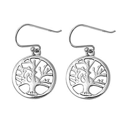 Sterling Silver Stud Tree of Life Plain Earrings