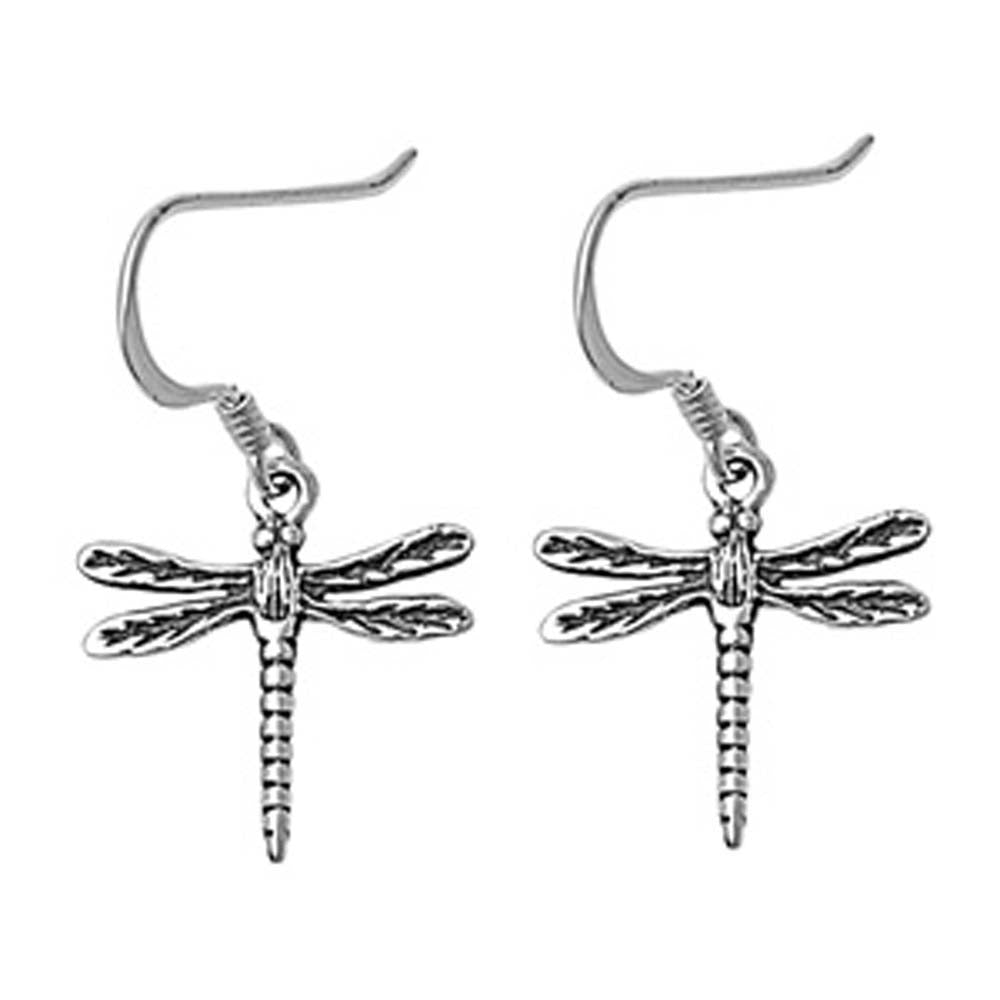 Sterling Silver Dragonfly Shaped Plain EarringsAnd Earring Height 16 mm