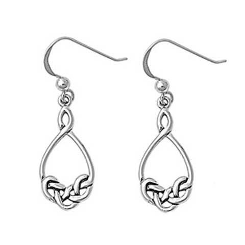 Sterling Silver Celtic Design Plain EarringsAnd Earring Height 25 mm