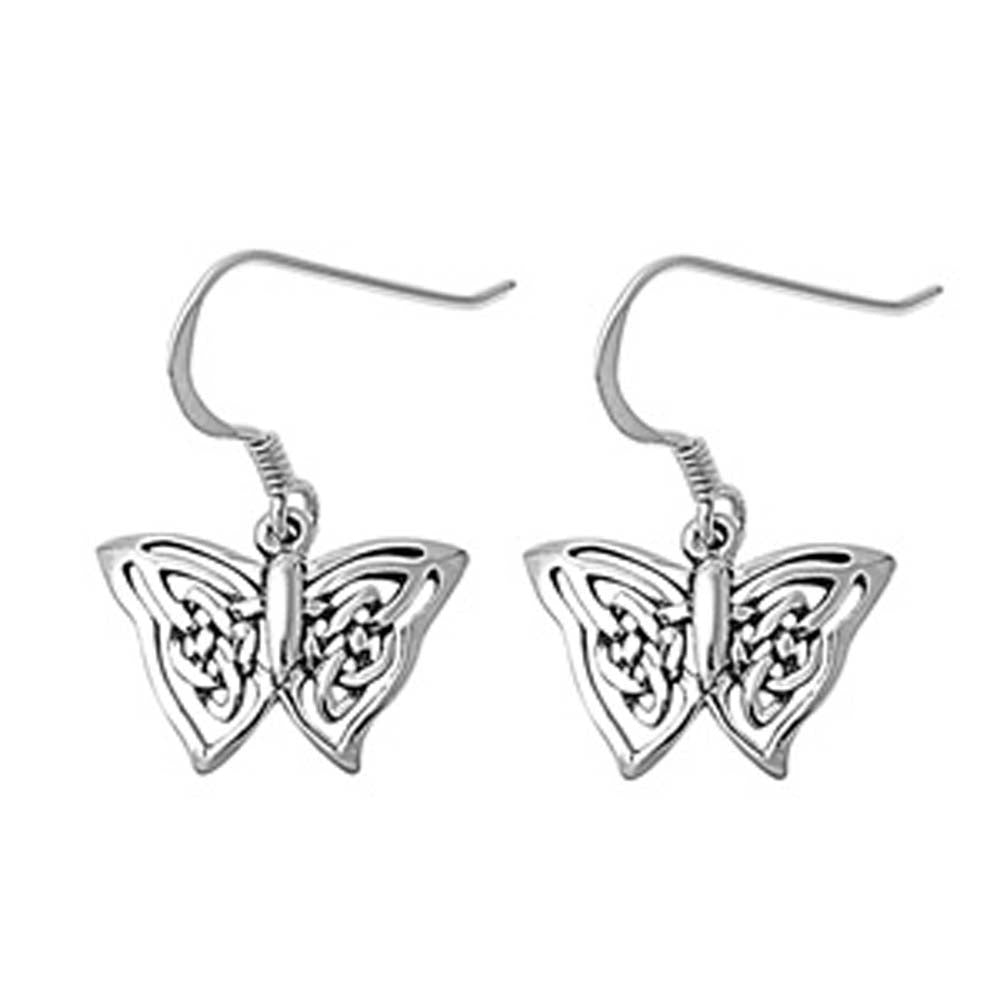 Sterling Silver Butterfly Shaped Plain EarringsAnd Earring Height 12 mm