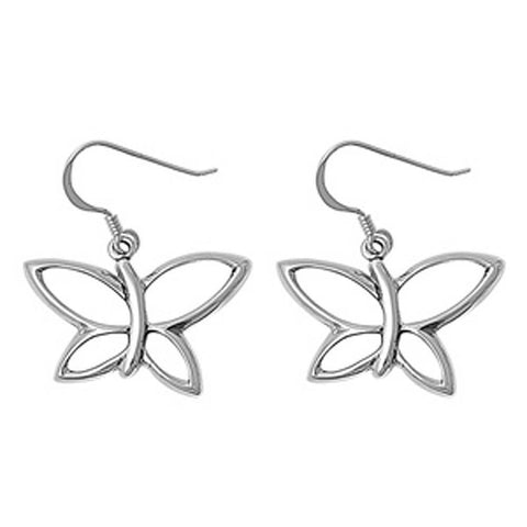 Sterling Silver Butterfly Shaped Plain EarringsAnd Earring Height 19 mm