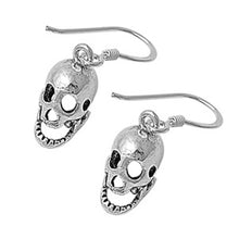 Load image into Gallery viewer, Sterling Silver Movable Jaw Skull Head Shaped Plain EarringsAnd Earring Height 17 mm