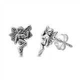 Sterling Silver Small Fairy Stud Earrings with Friction Back PostAnd Height 10MM