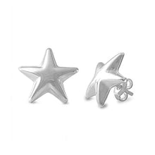 Load image into Gallery viewer, Sterling Silver Small Classy Star Stud Earrings with Friction Back PostAnd Height 7MM