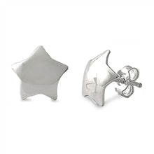 Load image into Gallery viewer, Sterling Silver Small Classy Star Stud Earrings with Friction Back PostAnd Height 5MM