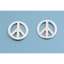 Load image into Gallery viewer, Sterling Silver Small Peace Sign Stud Earrings with Friction Back PostAnd Height 11MM