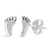 Sterling Silver Feet Shaped Small Stud EarringsAnd Earrings Height 7mm