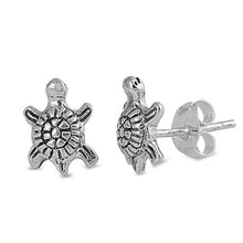 Load image into Gallery viewer, Sterling Silver Turtle Shaped Small EarringsAnd Earrings Height 9mm