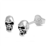 Sterling Silver Skull Shaped Small Stud EarringsAnd Earrings Height 5mm