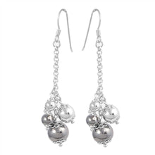 Load image into Gallery viewer, Sterling Silver Hanging Balls Shaped Plain EarringsAnd Earring Height 53 mm