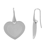 Sterling Silver Heart Shaped Plain EarringsAnd Earring Height 24 mm