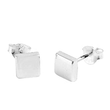 Load image into Gallery viewer, Sterling Silver Square Shaped Small Stud EarringsAnd Earrings Height 6mm