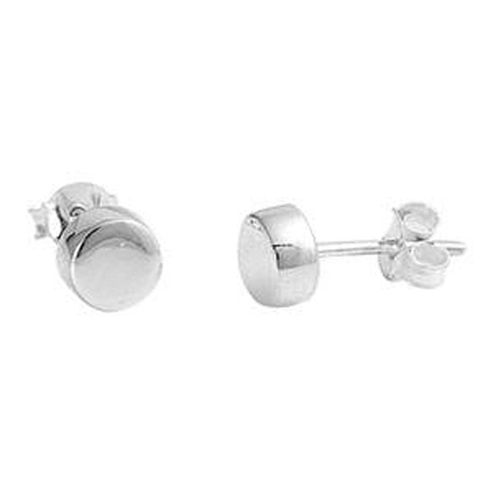 Sterling Silver Round Shaped Small Stud EarringsAnd Earrings Height 8mm