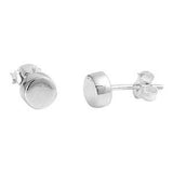 Sterling Silver Round Shaped Small Stud EarringsAnd Earrings Height 8mm