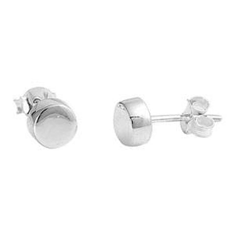 Sterling Silver Round Shaped Small Stud EarringsAnd Earrings Height 8mm